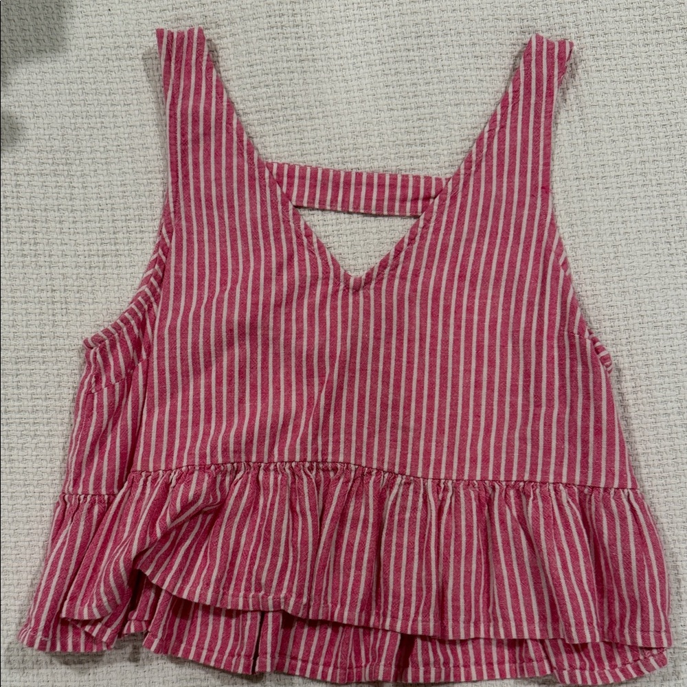 Abound Pink and White Striped Tank Top